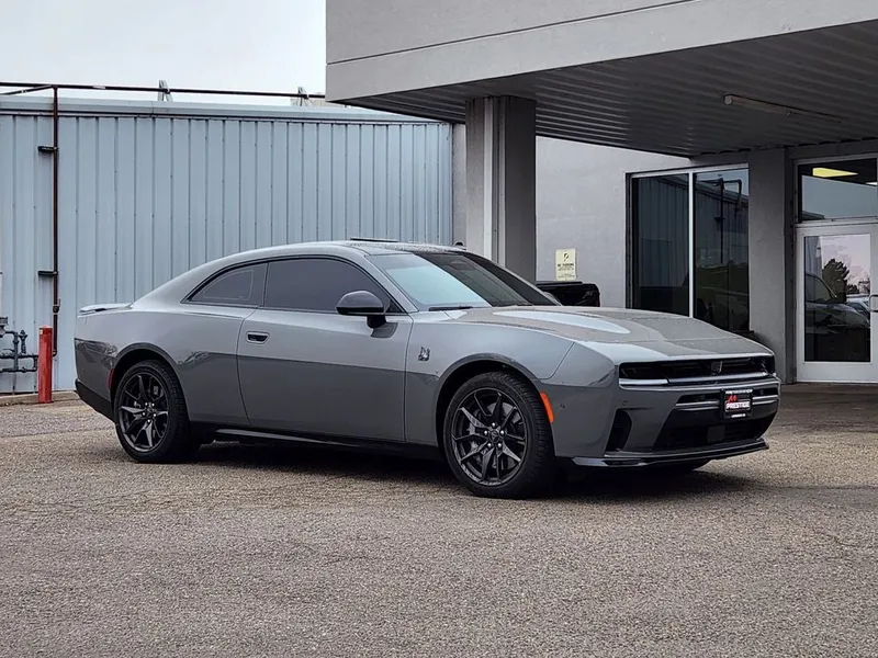 2026 Dodge Charger CHARGER SCAT PACK 2-DOOR AWD in Destroyer Gray Exterior Paint — front three-quarter view