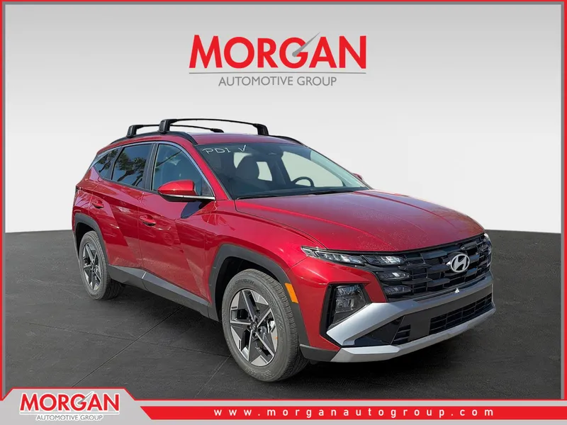 2026 Hyundai TUCSON SEL in Ultimate Red — front three-quarter view