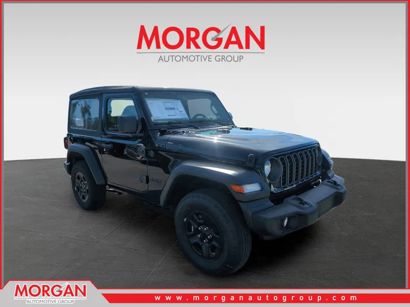 2026 Jeep Wrangler Sport in Black — front three-quarter view