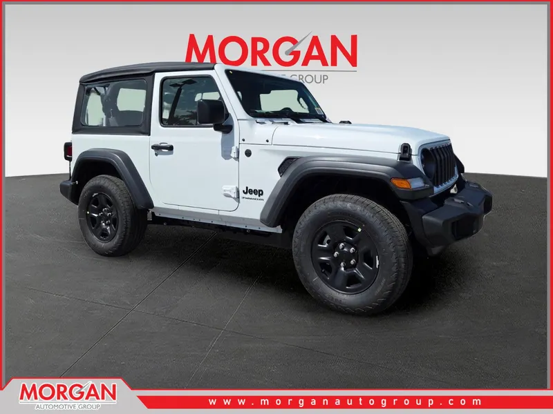 2026 Jeep Wrangler Sport in White/off-white — front three-quarter view