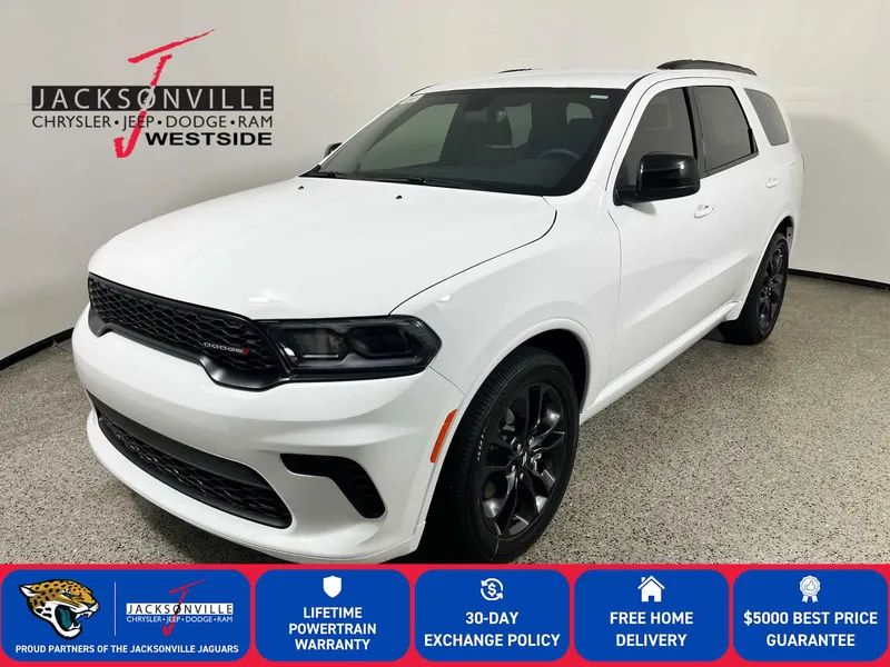 2026 Dodge Durango GT in White Knuckle Clear-Coat Exterior Paint — front three-quarter view