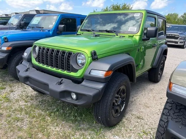 2026 Jeep Wrangler WRANGLER 2-DOOR SPORT in Mojito Clear-Coat Exterior Paint — front three-quarter view