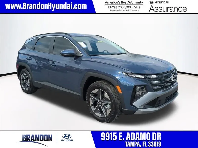2026 Hyundai TUCSON SEL in Blue — front three-quarter view
