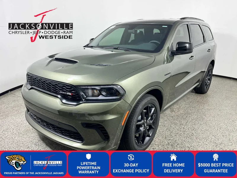 2026 Dodge Durango GT HEMI V8 in Green Machine Exterior Paint — front three-quarter view