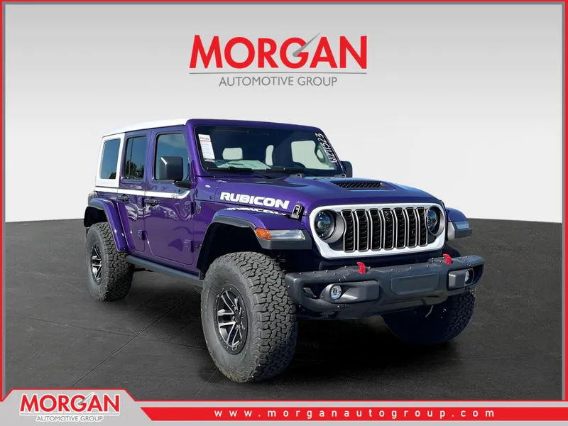 2026 Jeep Wrangler Rubicon X in Purple — front three-quarter view