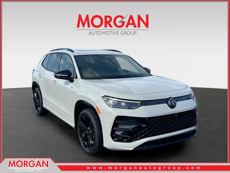 2026 Volkswagen Tiguan SE R-Line Black in Sandstone — front three-quarter view