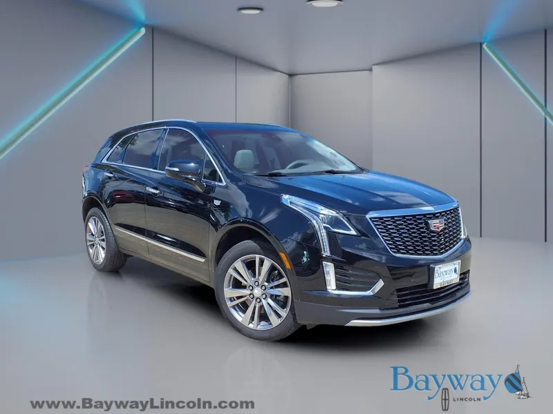 2025 Cadillac XT5 Premium Luxury in Stellar Black Metallic — front three-quarter view