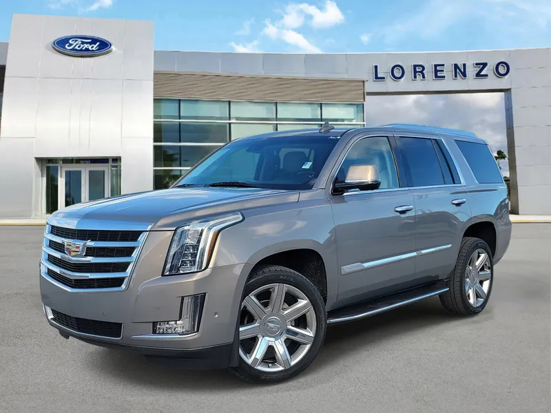 2018 Cadillac Escalade Luxury in Bronze Dune Metallic — front three-quarter view