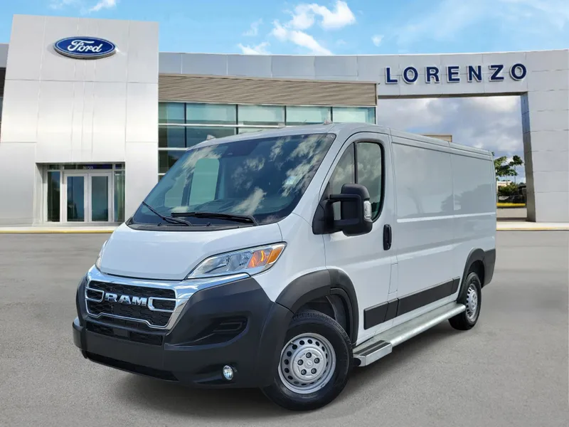 2025 RAM ProMaster Cargo Van Tradesman in Bright White Clearcoat — front three-quarter view