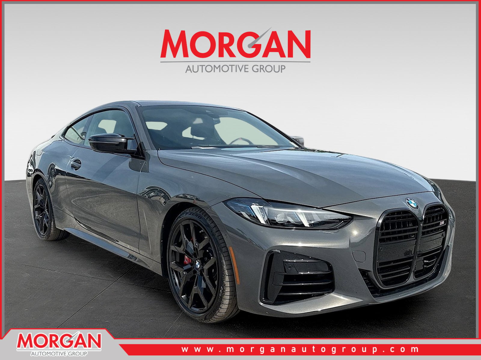 2026 BMW 4 Series M440i in Dravit Grey Metallic — front three-quarter view