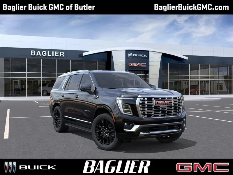 2026 GMC Yukon Denali in Onyx Black — front three-quarter view