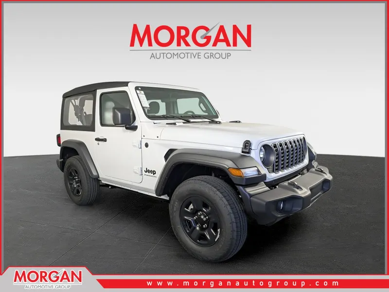 2026 Jeep Wrangler Sport in White — front three-quarter view