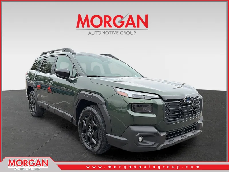 2026 Subaru Outback Limited in Deep Emerald Green Pearl — front three-quarter view