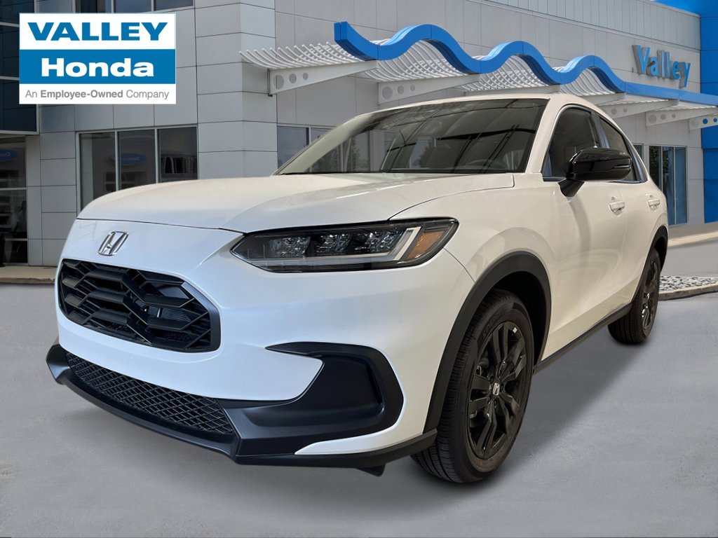 2026 Honda HR-V Sport in Platinum White Pearl — front three-quarter view