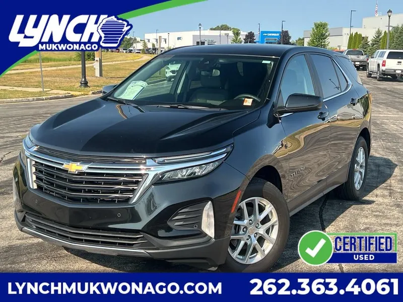 2024 Chevrolet Equinox LT in Mosaic Black Metallic — front three-quarter view