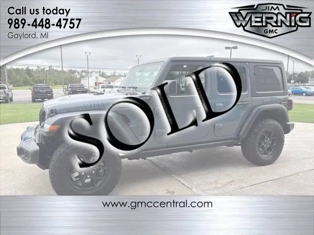 2024 Jeep Wrangler 4xe Willys 4xe in Gray — front three-quarter view