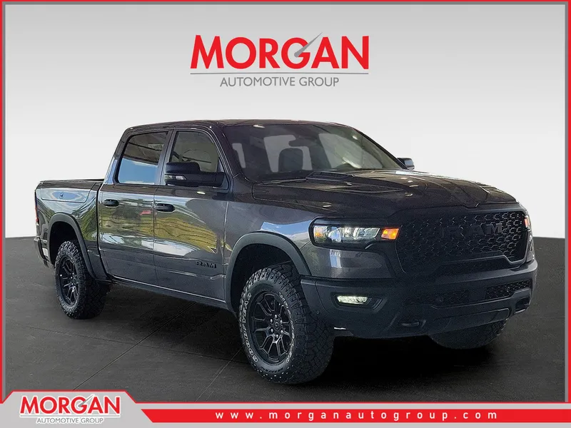 2026 Ram 1500 Rebel in Granite Crystal Metallic Clearcoat — front three-quarter view