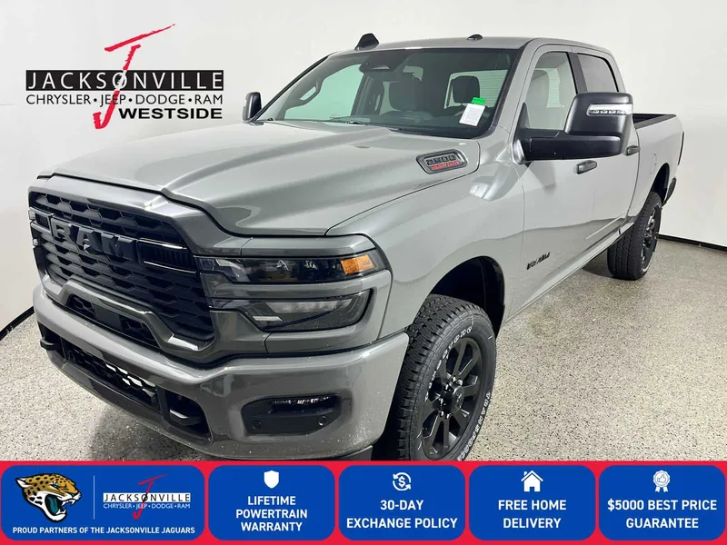 2026 RAM 2500 Big Horn in Ceramic Gray Clear-Coat Exterior Paint — front three-quarter view