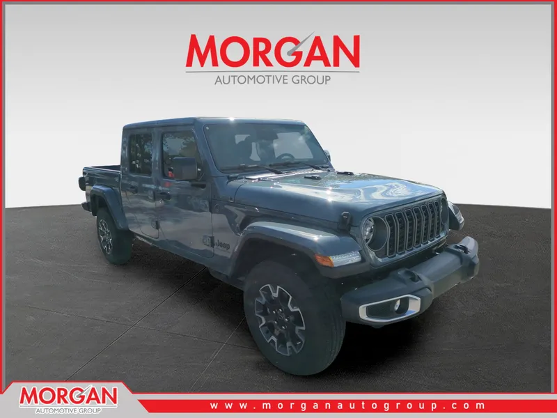 2026 Jeep Gladiator Sahara in Gray — front three-quarter view