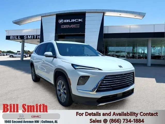 2026 Buick Enclave Preferred in Summit White — front three-quarter view
