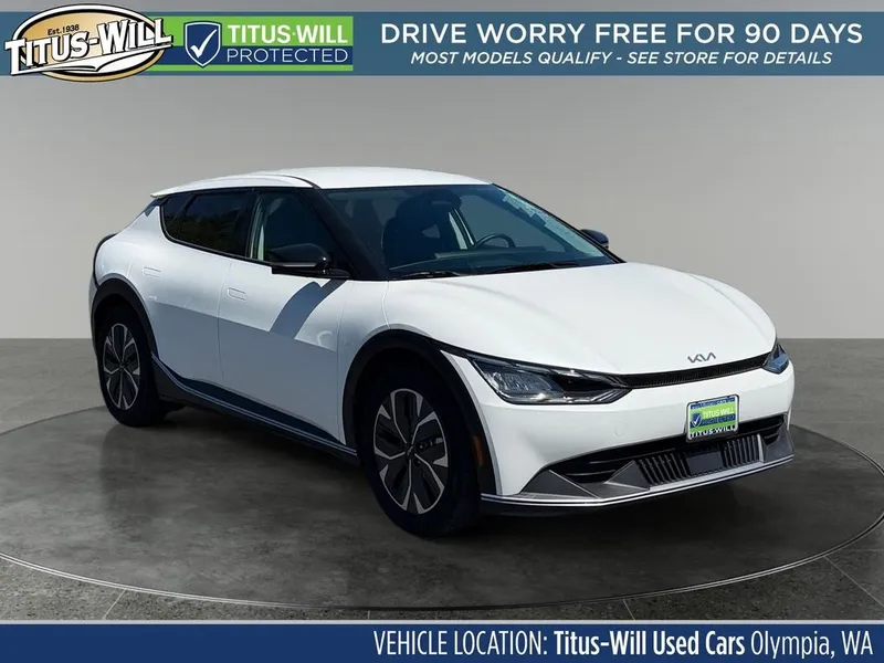 2024 Kia EV6 Light in Snow White Pearl — front three-quarter view