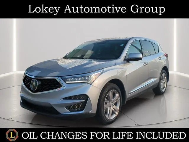2020 Acura RDX Advance Package SH-AWD in Lunar Silver Metallic — front three-quarter view