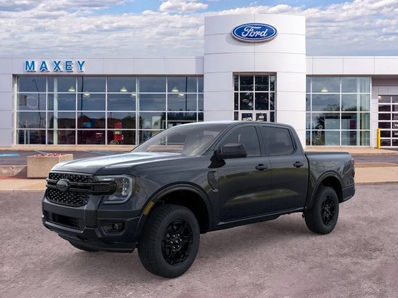 2026 Ford Ranger XLT in Shadow Black — front three-quarter view