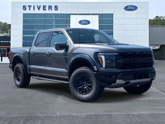 2026 Ford F-150 Raptor in Gray — front three-quarter view