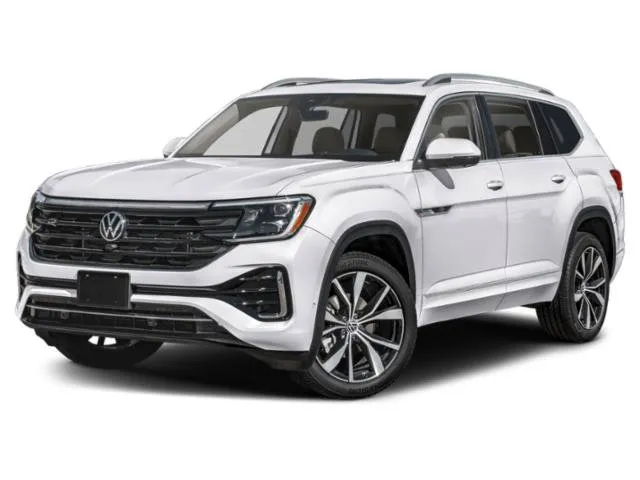 2026 Volkswagen Atlas 2.0T SEL Premium R-Line in White Pearl — front three-quarter view