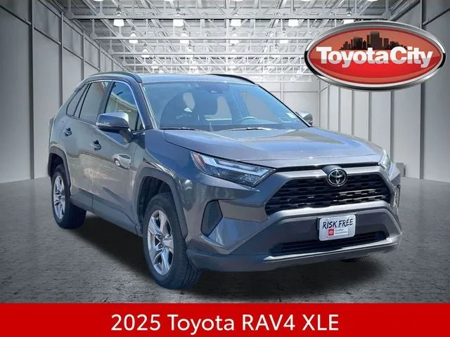 2025 Toyota RAV4 XLE AWD in Magnetic Gray Metallic — front three-quarter view