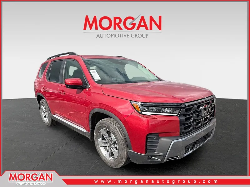 2026 Honda Pilot EX-L in Radiant Red Metallic II — front three-quarter view