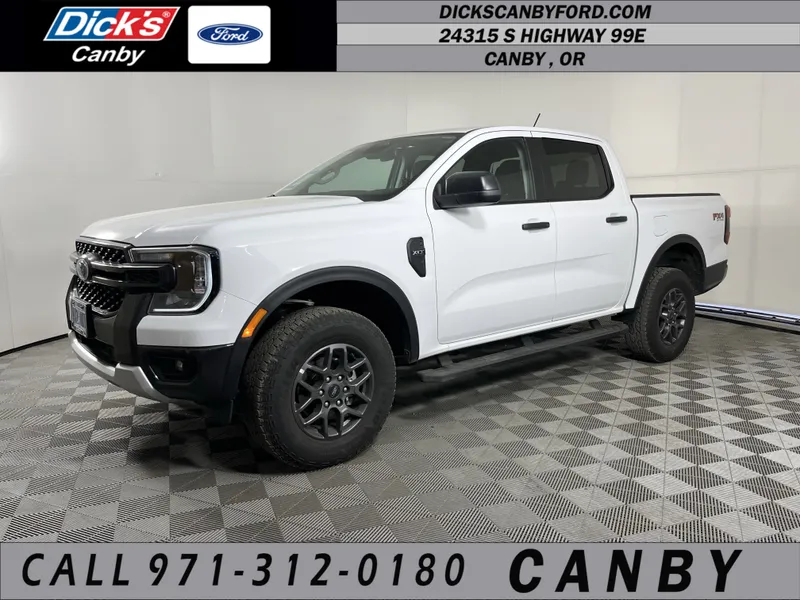 2025 Ford Ranger XLT in Oxford White — front three-quarter view