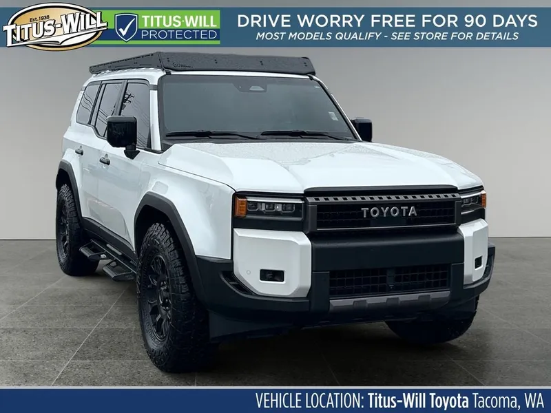 2025 Toyota Land Cruiser Base in Wind Chill Pearl — front three-quarter view