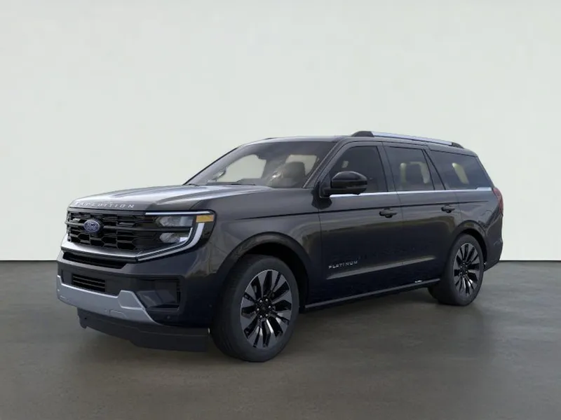 2026 Ford Expedition Platinum in Agate Black Metallic — front three-quarter view