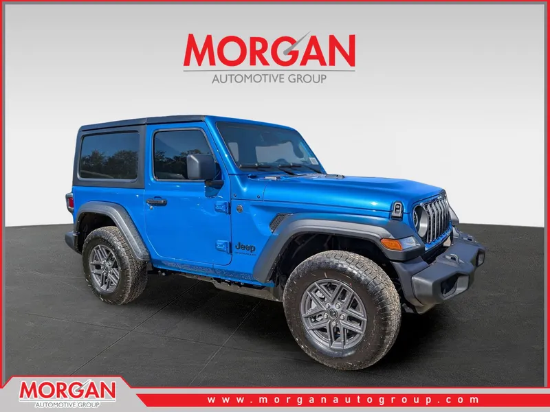 2026 Jeep Wrangler Sport S in Blue — front three-quarter view