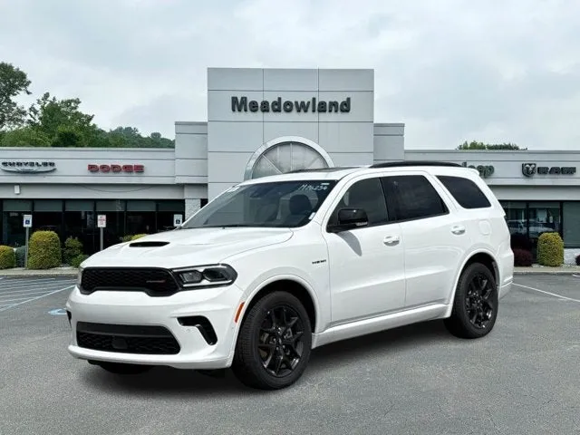 2026 Dodge Durango GT Plus HEMI V8 in White Knuckle Clear-Coat Exterior Paint — front three-quarter view