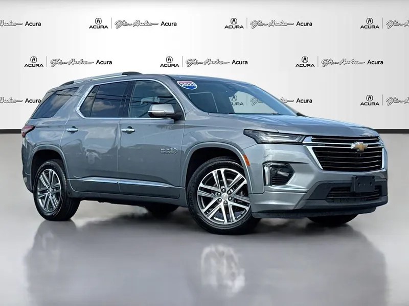 2023 Chevrolet Traverse High Country in Sterling Gray Metallic — front three-quarter view