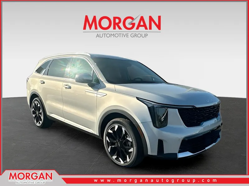 2026 Kia Sorento EX in Silver — front three-quarter view