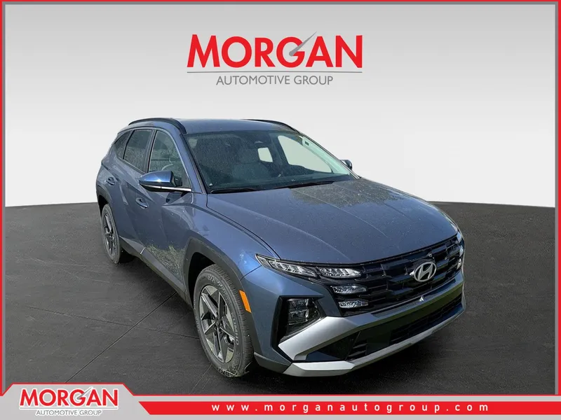 2026 Hyundai TUCSON SEL in Atlantis Blue — front three-quarter view