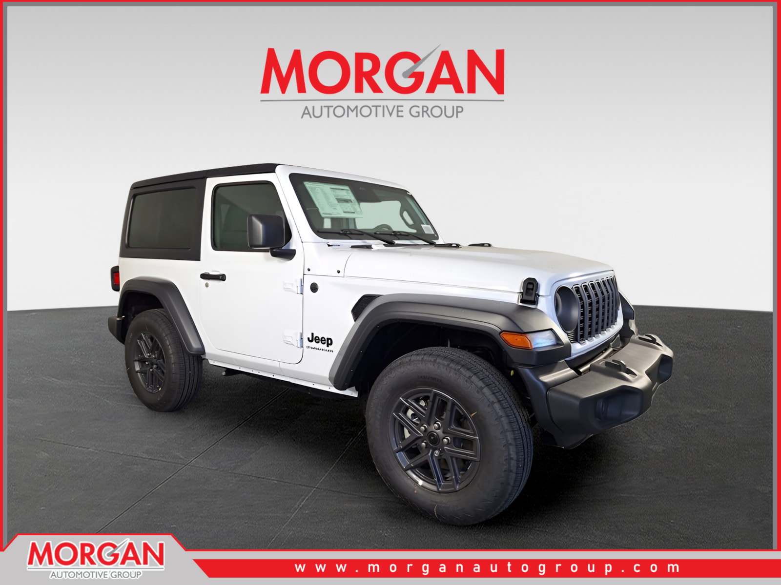 2026 Jeep Wrangler Sport S in White/off-white — front three-quarter view