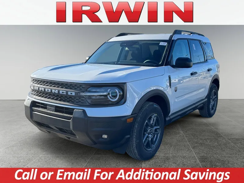 2025 Ford Bronco Sport Big Bend in White — front three-quarter view