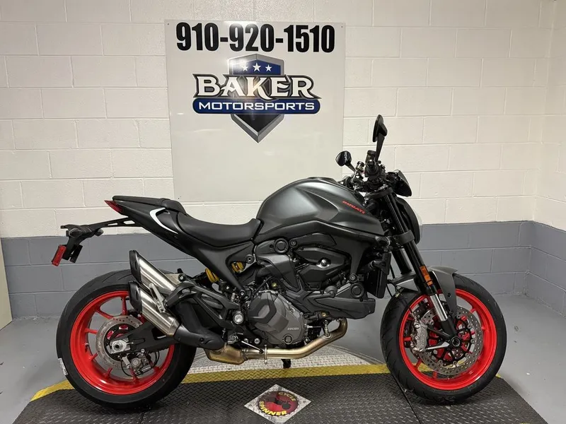 2026 Ducati Monster Plus Aviator Grey — front three-quarter view