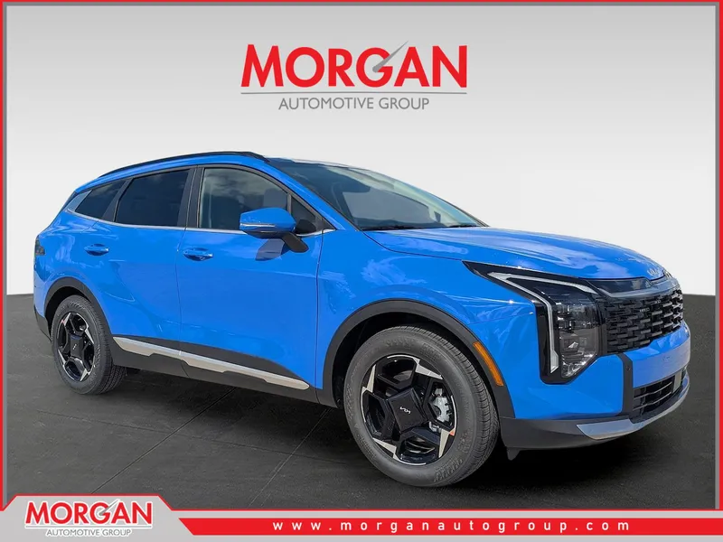 2026 Kia Sportage EX in Nebular Blue — front three-quarter view