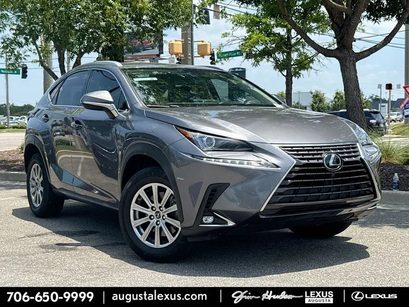 2020 Lexus NX 300 Base L/CERTIFIED in Nebula Gray Pearl — front three-quarter view