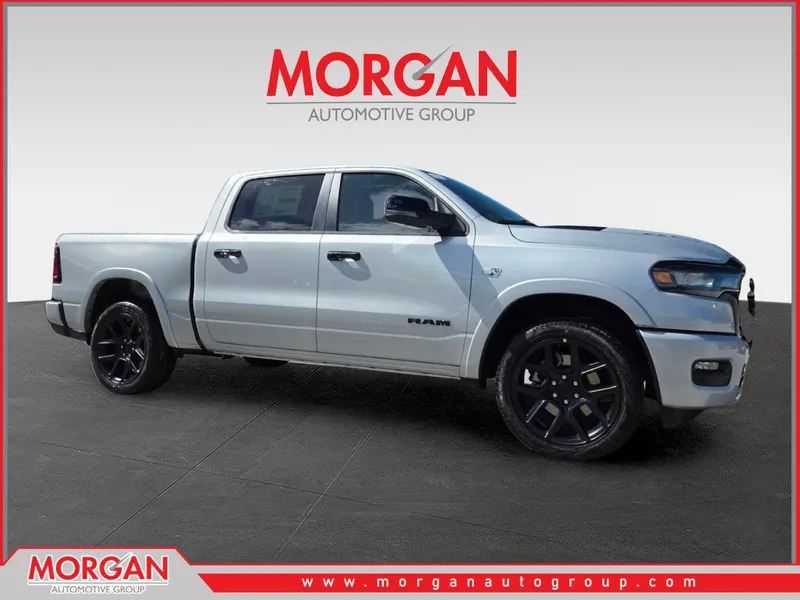 2026 Ram 1500 Laramie in Silver — front three-quarter view