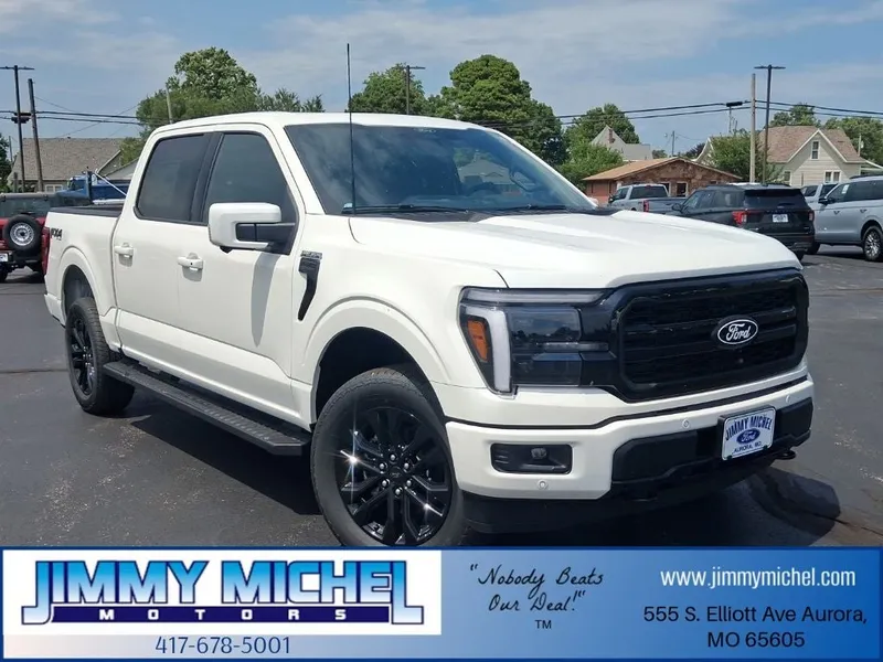 2026 Ford F-150 Lariat in White Metallic — front three-quarter view