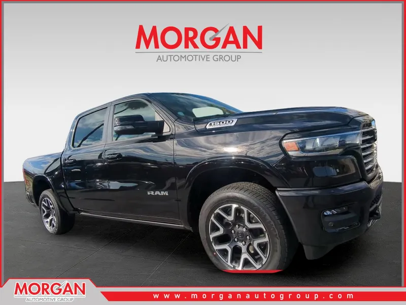 2026 Ram 1500 Laramie in Black — front three-quarter view
