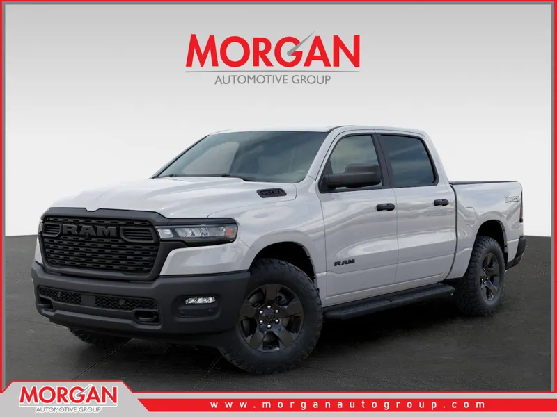 2026 Ram 1500 Warlock in White — front three-quarter view