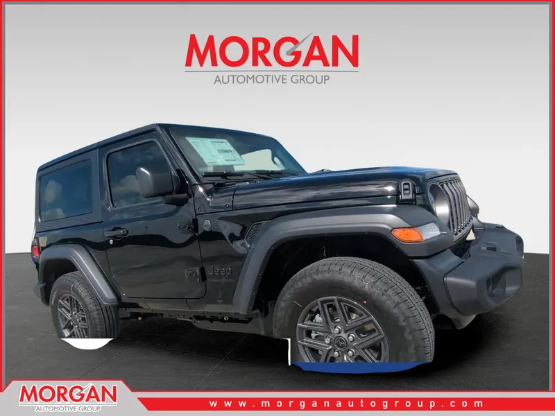2026 Jeep Wrangler Sport in Black — front three-quarter view
