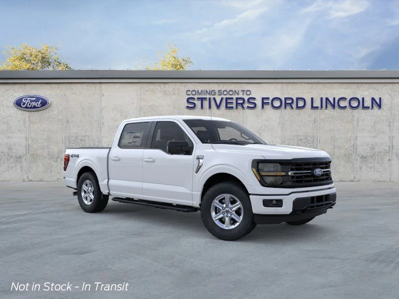 2026 Ford F-150 XLT in Oxford White — front three-quarter view